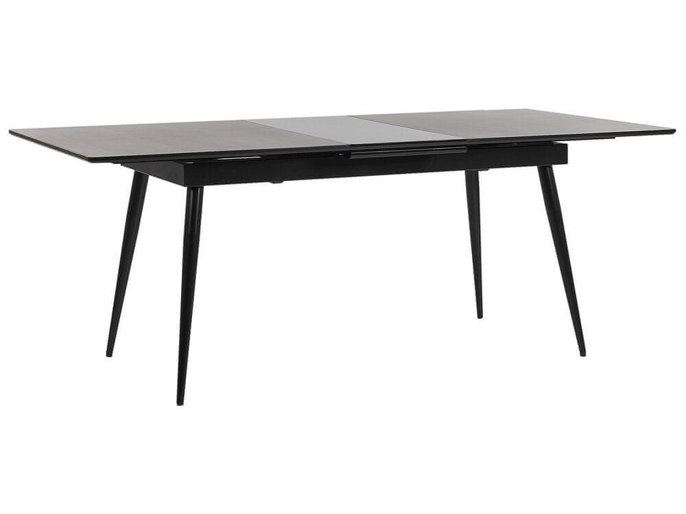 Beliani Rozkladací jedálenský stôl 160/200 x 90 cm čierny MALDON